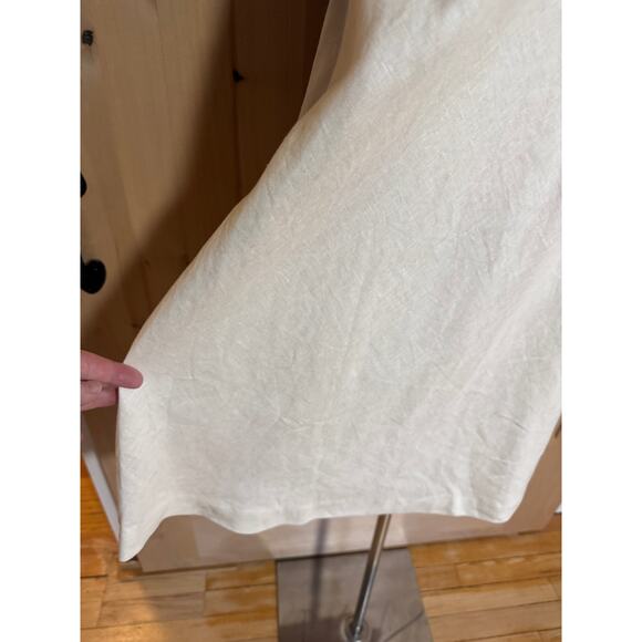 J. Crew | Everlyn Sequined Beaded Ivory Linen Strapless Dress | Size 6 - Picture 3 of 16